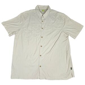 Köppen Men's Casual Button-Down Shirt L Beige Moisture Wicking Fabric